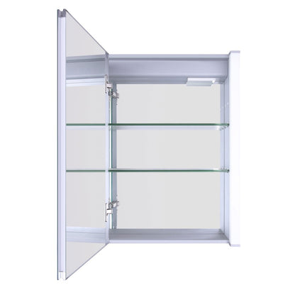 Canarm 20in Recessed Medicine Cabinet | Matte Glass Finish | Bathroom Wall Mount Storage | 20 x 26 in | Model MC101A2026RNW