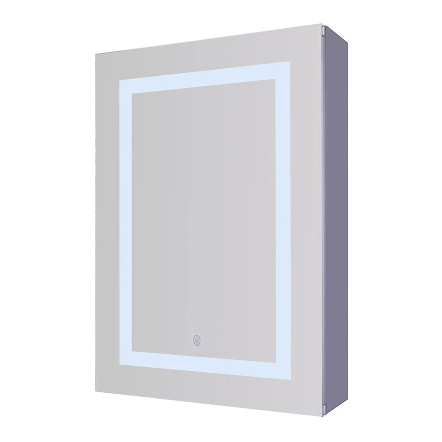 Canarm 16in Round Medicine Cabinet | Matte Glass Finish | Bathroom Storage & Vanity Mirror | 16 x 16 x 4.5 in, Recessed Mount | Model MC102A1624RN