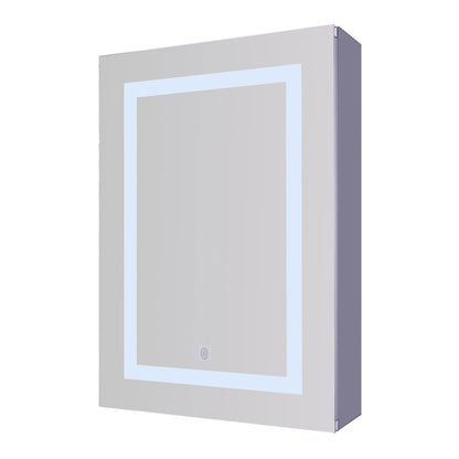 Canarm 16in Round Medicine Cabinet | Matte Glass Finish | Bathroom Storage & Vanity Mirror | 16 x 16 x 4.5 in, Recessed Mount | Model MC102A1624RN
