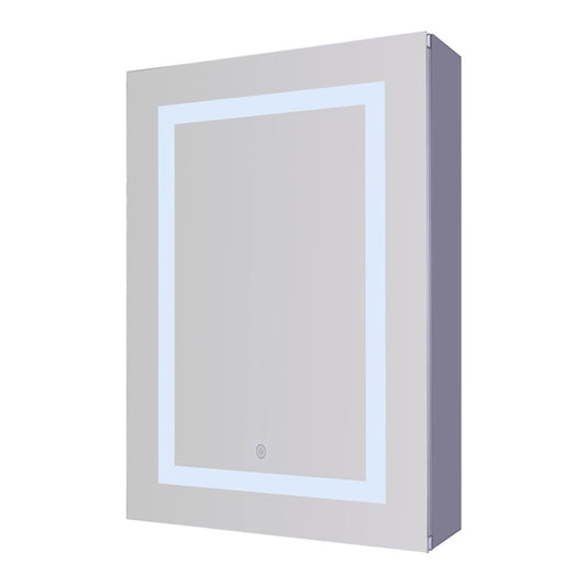 Canarm 16in Round Medicine Cabinet | Matte Glass Finish | Bathroom Storage & Vanity Mirror | 16 x 16 x 4.5 in, Recessed Mount | Model MC102A1624RN