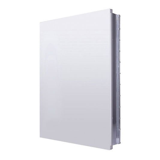 Canarm 16in Round Medicine Cabinet | Matte Glass White Finish | Bathroom Storage & Vanity Mirror | Model MC102A1624RNW