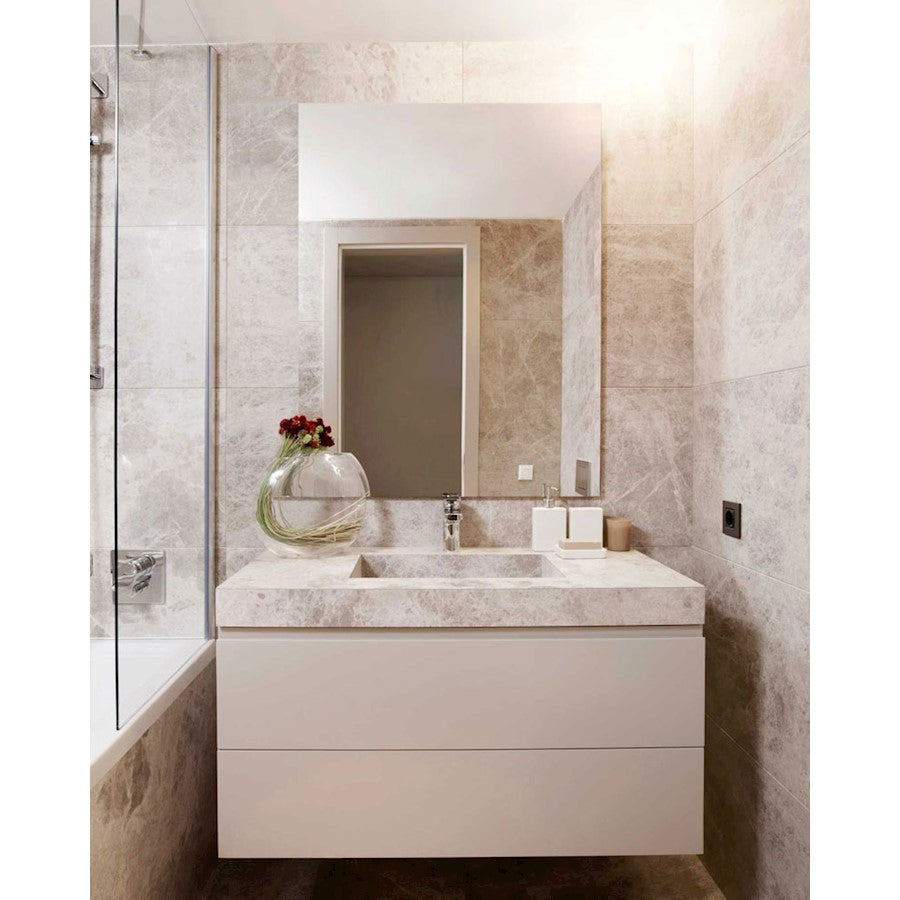 Canarm 16in Round Medicine Cabinet | Matte Glass White Finish | Bathroom Storage & Vanity Mirror | Model MC102A1624RNW