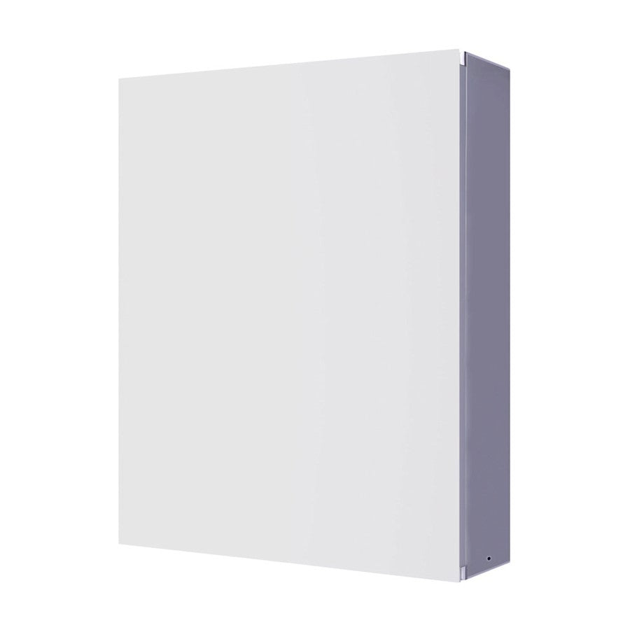 Canarm 20in Round Medicine Cabinet | Matte Glass White Finish | Bathroom Storage & Vanity Mirror | Model MC105A2028WNW