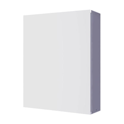Canarm 20in Round Medicine Cabinet | Matte Glass White Finish | Bathroom Storage & Vanity Mirror | Model MC105A2028WNW