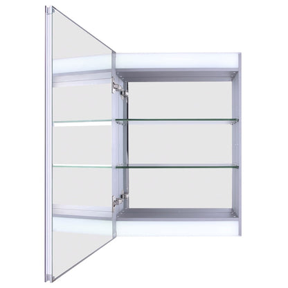 Canarm 20in Round Medicine Cabinet | Matte Glass White Finish | Bathroom Storage & Vanity Mirror | Model MC105A2028WNW