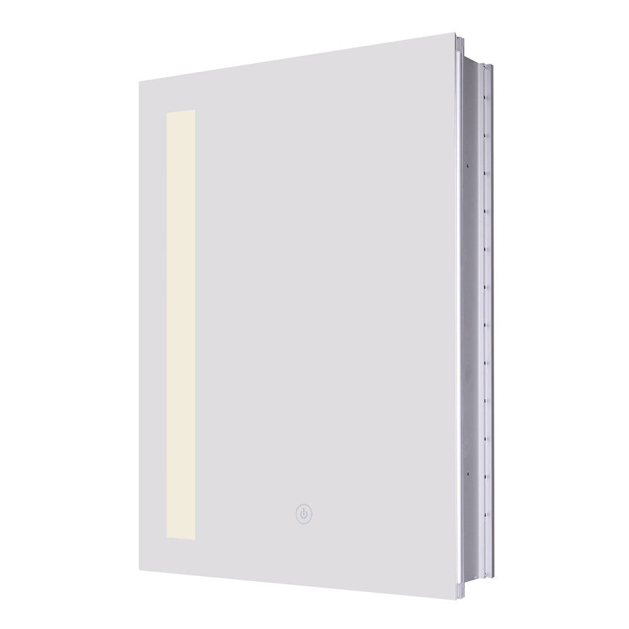 Canarm 20in Round Medicine Cabinet | Matte Glass Finish | Bathroom Storage & Vanity Mirror | 20 x 20 x 4.5 in, Recessed Mount | Model MC106A2028RN