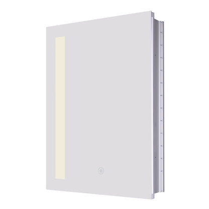 Canarm 20in Round Medicine Cabinet | Matte Glass Finish | Bathroom Storage & Vanity Mirror | 20 x 20 x 4.5 in, Recessed Mount | Model MC106A2028RN