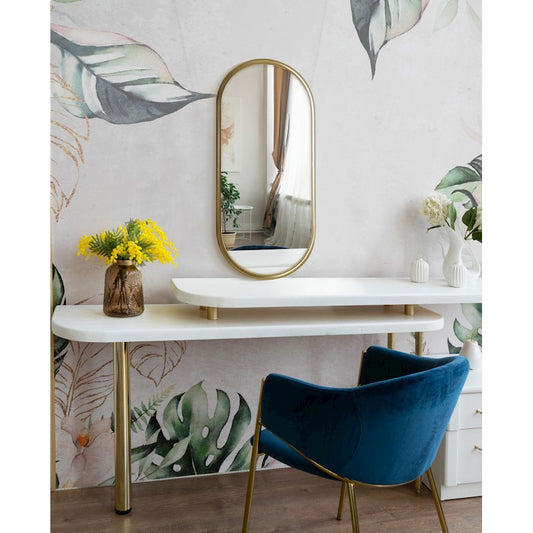 Canarm Lyra 12x27in Wall Mirror | Gold Metal Frame | Entryway & Bathroom Accent | 12 x 27 x 1 in, Vertical Mount | Model O22OGD1227