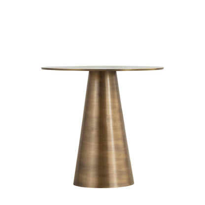 Canarm Sona 19in Round Accent Table | Antique Brass Aluminum | Living Room & Bedroom Side Table | 19 x 19 x 18 in | Model OM-22025