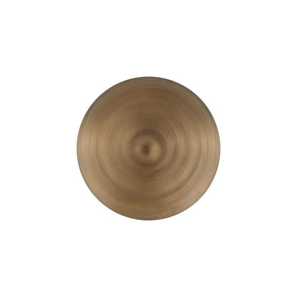 Canarm Sona 19in Round Accent Table | Antique Brass Aluminum | Living Room & Bedroom Side Table | 19 x 19 x 18 in | Model OM-22025