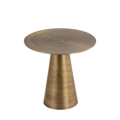 Canarm Sona 19in Round Accent Table | Antique Brass Aluminum | Living Room & Bedroom Side Table | 19 x 19 x 18 in | Model OM-22025