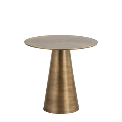 Canarm Sona 19in Round Accent Table | Antique Brass Aluminum | Living Room & Bedroom Side Table | 19 x 19 x 18 in | Model OM-22025