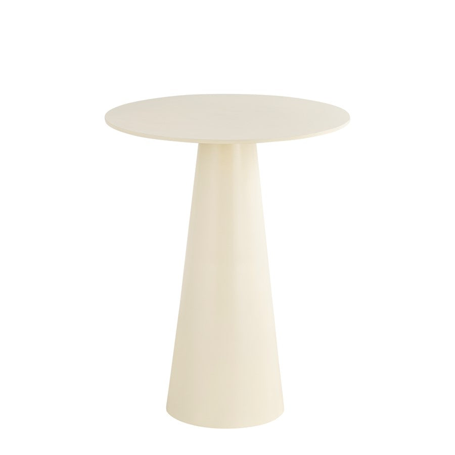 Canarm Safid 19in Round Accent Table | White Aluminum | Living Room & Bedroom Side Table | 19 x 19 x 25 in | Model OM-22026