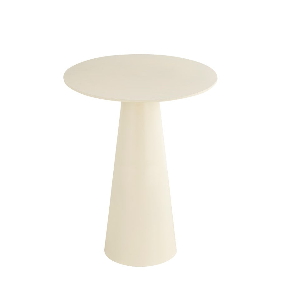 Canarm Safid 19in Round Accent Table | White Aluminum | Living Room & Bedroom Side Table | 19 x 19 x 25 in | Model OM-22026