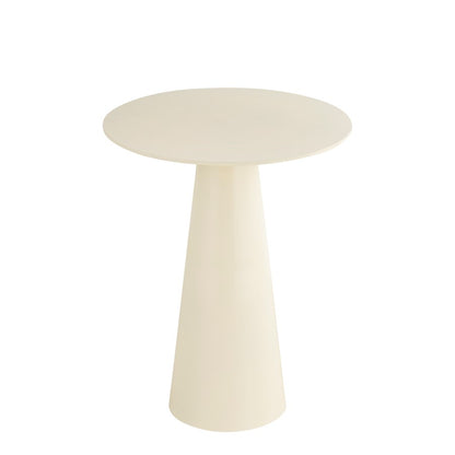 Canarm Safid 19in Round Accent Table | White Aluminum | Living Room & Bedroom Side Table | 19 x 19 x 25 in | Model OM-22026