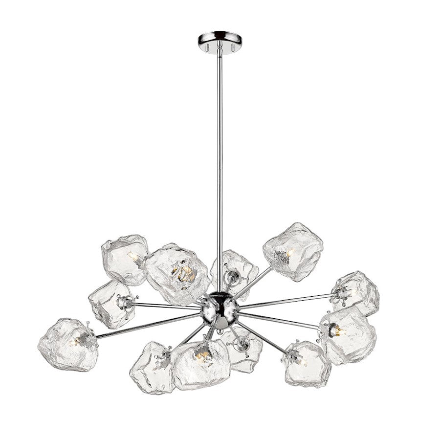 Canarm Rockport 25in 12-Light Chandelier | Chrome Metal | Dining Room & Grand Entryway | 35 x 35 x 25 in | Model P0488-12CH