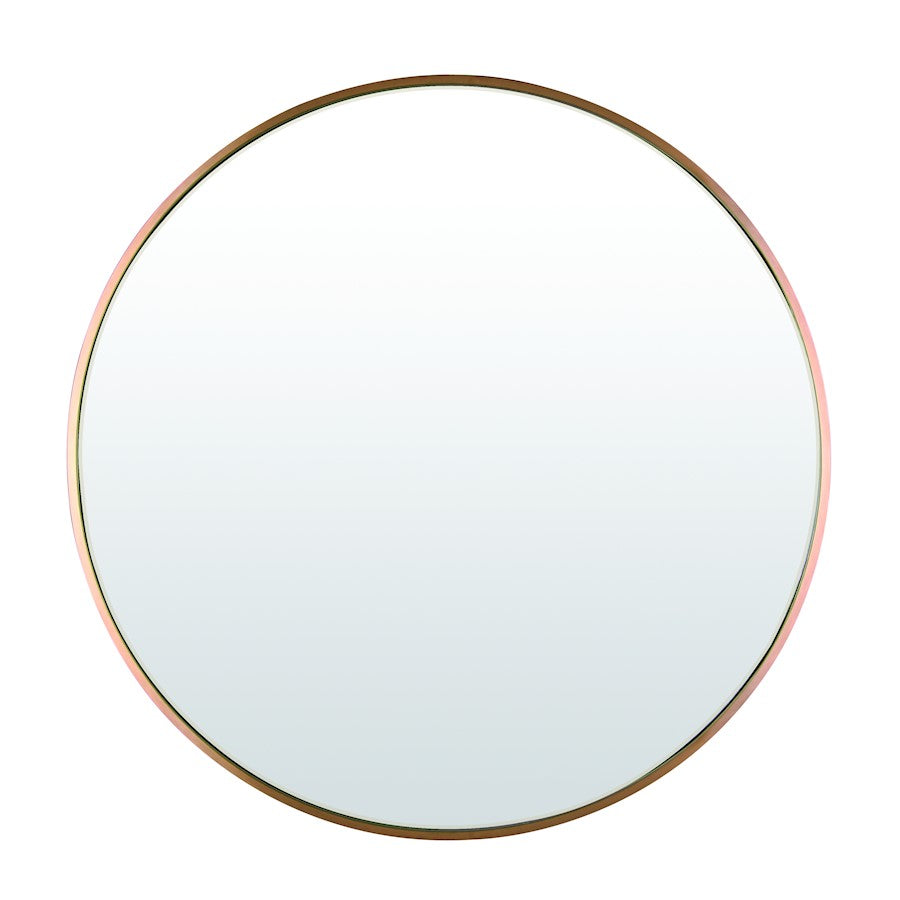 Canarm 32in Gold Decor Mirror | Modern Metal Frame | Entryway & Bathroom Wall Mirror | 33 x 1 in | Model R1GD32