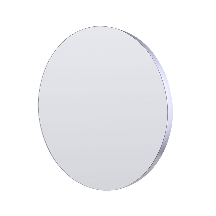 Canarm Carson 32in Round Wall Mirror | Brushed Nickel Metal Frame | Bathroom & Entryway | 32 x 2 in | Model R7BN32