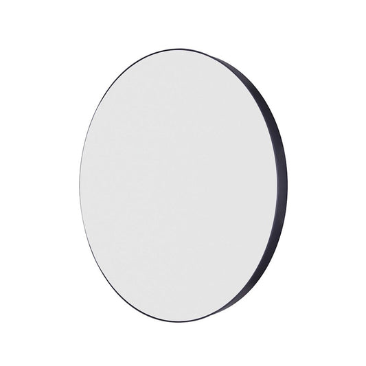 Canarm Carson 32in Round Wall Mirror | Matte Black Metal Frame | Bathroom & Entryway | 32 x 2 in | Model R7MBK32