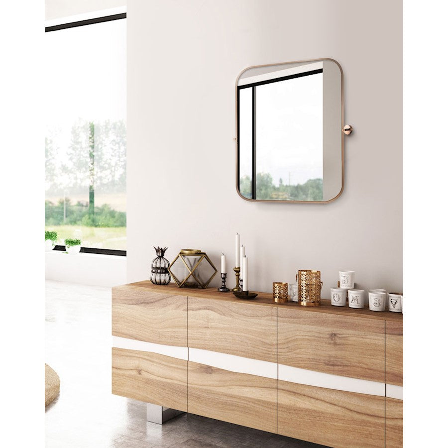 Canarm Cain 20in Round Wall Mirror | Gold Metal Frame | Bathroom & Entryway Accent | 20 x 4 x 23 in | Model RT31GD2023