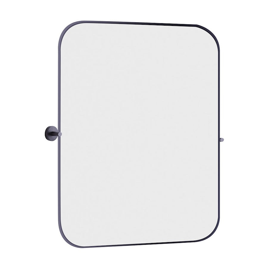 Canarm Cain 20in Round Wall Mirror | Matte Black Metal Frame | Bathroom & Entryway Accent | 20 x 4 x 23 in | Model RT31MBK2023