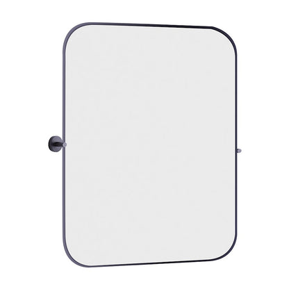 Canarm Cain 20in Round Wall Mirror | Matte Black Metal Frame | Bathroom & Entryway Accent | 20 x 4 x 23 in | Model RT31MBK2023
