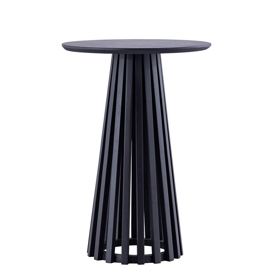 Canarm Lenan 15in Black Coffee Table | Solid Wood Open Slat | Living Room & Bedroom Accent | 15.75 x 15.75 x 22.75 in | Model SC-103