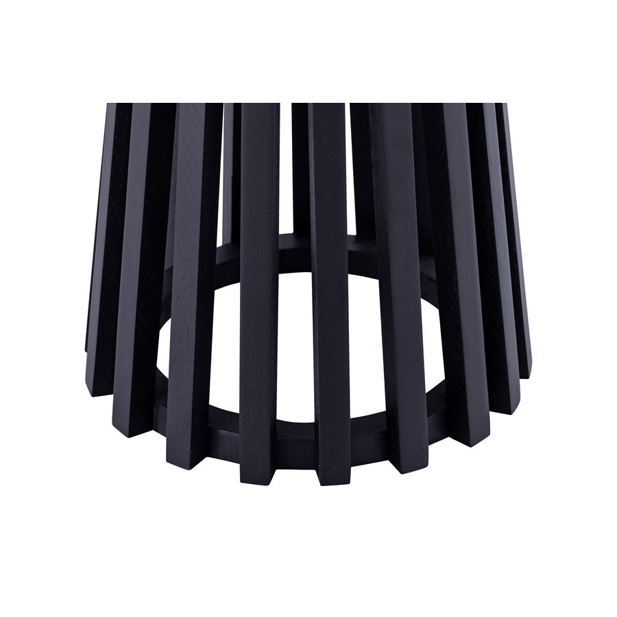 Canarm Lenan 15in Black Coffee Table | Solid Wood Open Slat | Living Room & Bedroom Accent | 15.75 x 15.75 x 22.75 in | Model SC-103