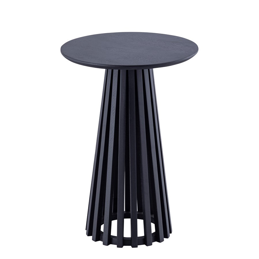 Canarm Lenan 15in Black Coffee Table | Solid Wood Open Slat | Living Room & Bedroom Accent | 15.75 x 15.75 x 22.75 in | Model SC-103