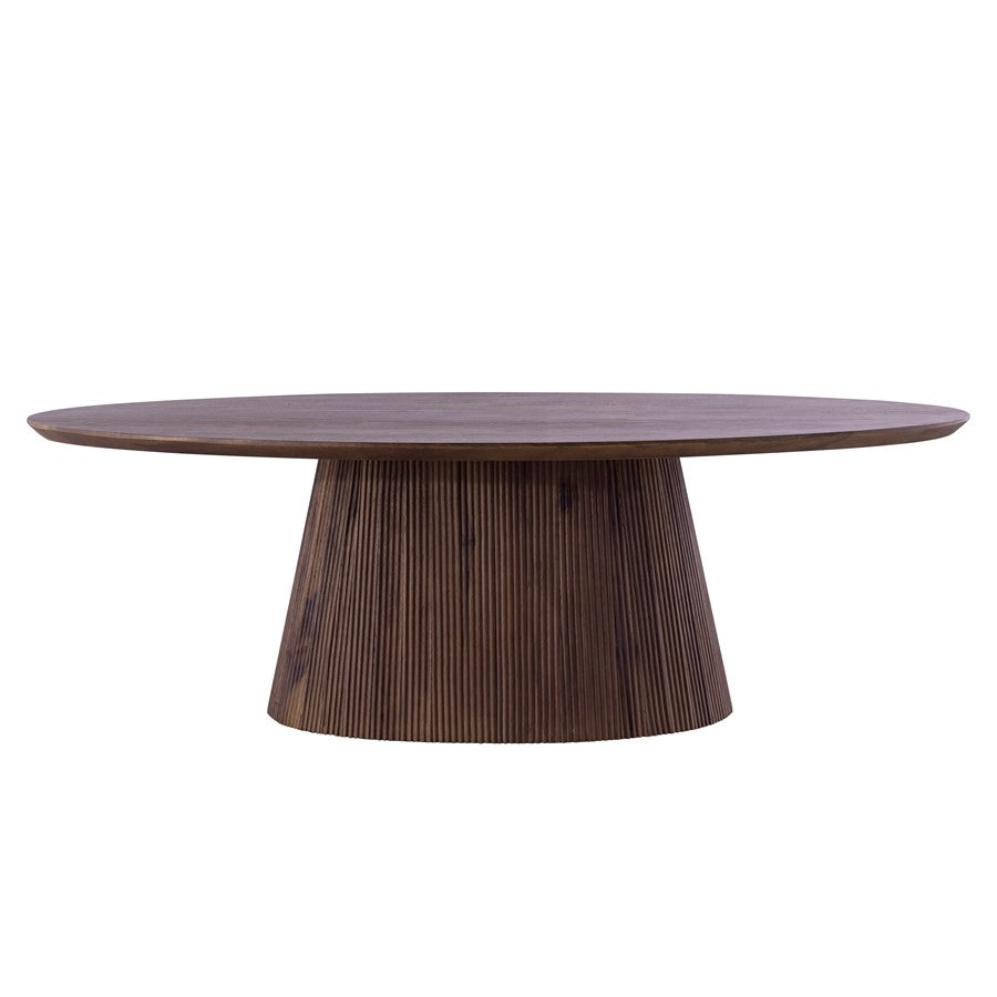 Canarm Madhy 47in Brown Wood Coffee Table | Fluted Base | Living Room & Study | 47 x 23.5 x 15 in | Model SC-109