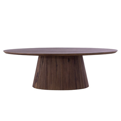 Canarm Madhy 47in Brown Wood Coffee Table | Fluted Base | Living Room & Study | 47 x 23.5 x 15 in | Model SC-109