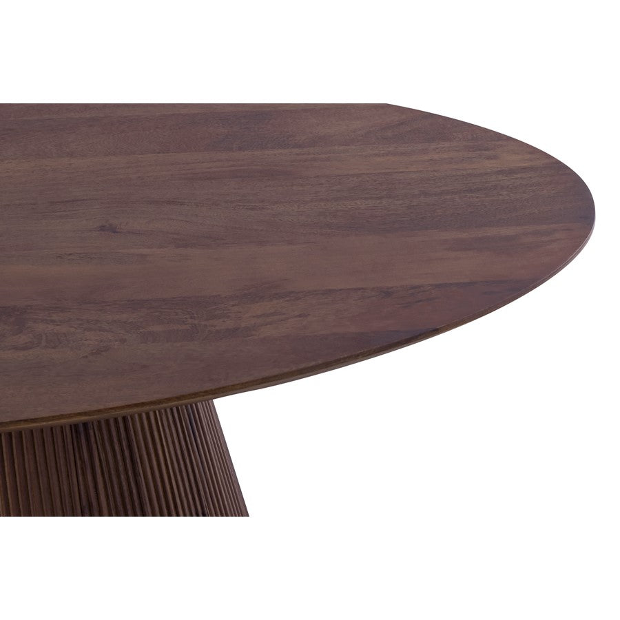 Canarm Madhy 47in Brown Wood Coffee Table | Fluted Base | Living Room & Study | 47 x 23.5 x 15 in | Model SC-109