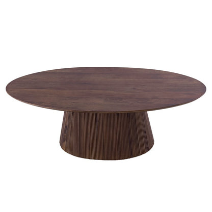 Canarm Madhy 47in Brown Wood Coffee Table | Fluted Base | Living Room & Study | 47 x 23.5 x 15 in | Model SC-109