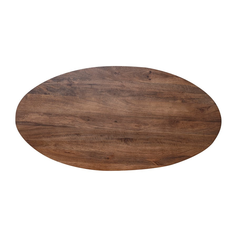Canarm Madhy 47in Brown Wood Coffee Table | Fluted Base | Living Room & Study | 47 x 23.5 x 15 in | Model SC-109