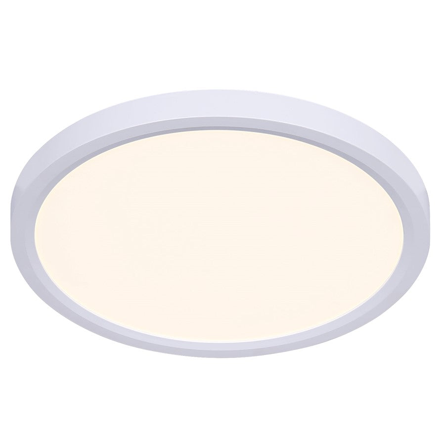 Canarm Madison 12in 1-Light Flush Mount | White Dimmable LED | Bathroom & Hallway | 11.81 x 11.81 x 1.26 in | Model SMD1225WH