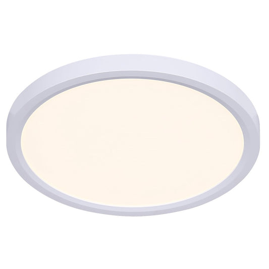 Canarm Madison 12in 1-Light Flush Mount | White Dimmable LED | Bathroom & Hallway | 11.81 x 11.81 x 1.26 in | Model SMD1225WH