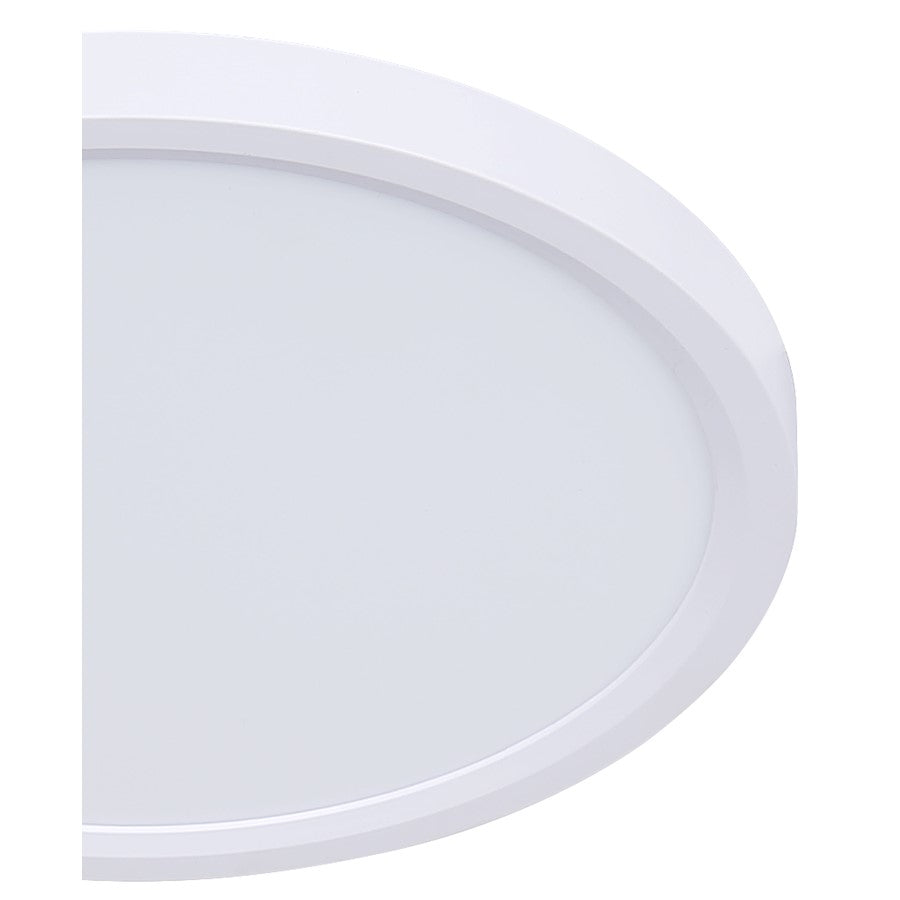 Canarm Madison 12in 1-Light Flush Mount | White Dimmable LED | Bathroom & Hallway | 11.81 x 11.81 x 1.26 in | Model SMD1225WH