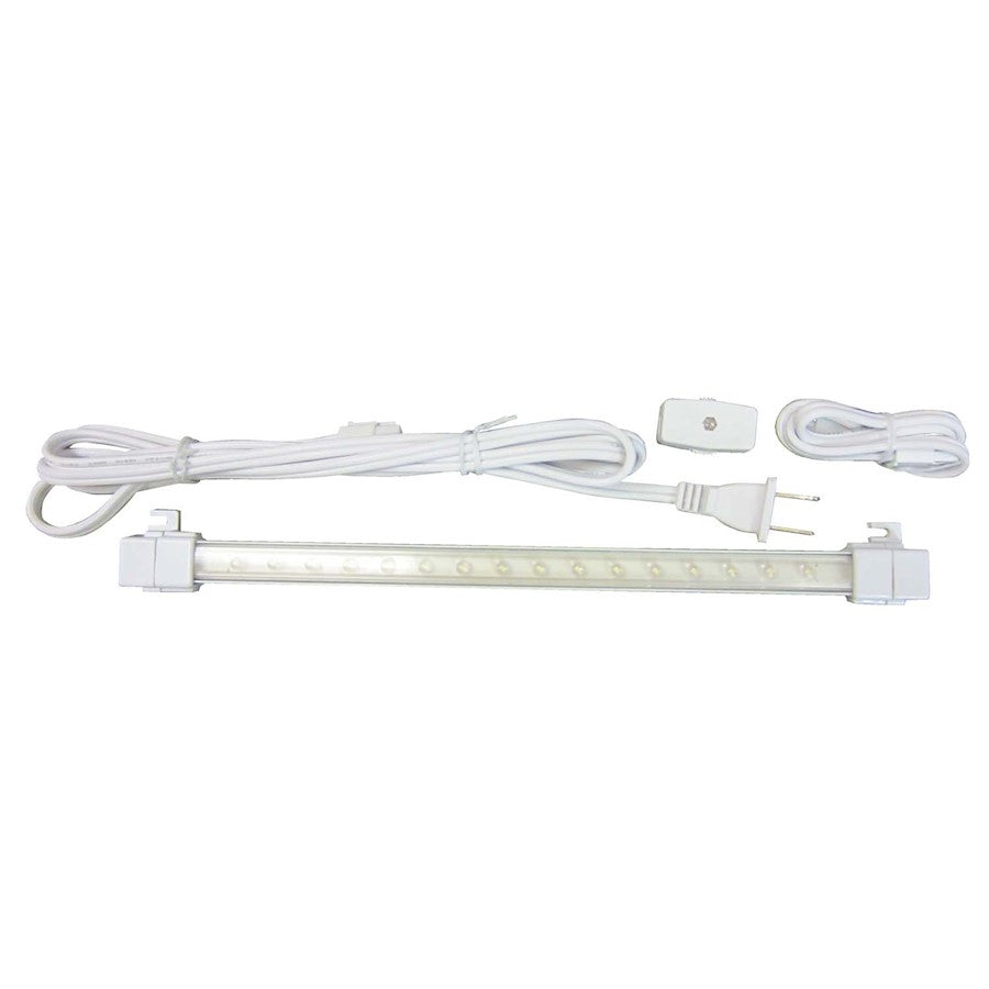 Canarm 10in LED Undercabinet Light | White Steel & Plastic | Kitchen Task Lighting | 12.13 x 20 x 0.8 in | Model SWLED-10-WHT-C