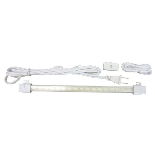 Canarm 10in LED Undercabinet Light | White Steel & Plastic | Kitchen Task Lighting | 12.13 x 20 x 0.8 in | Model SWLED-10-WHT-C