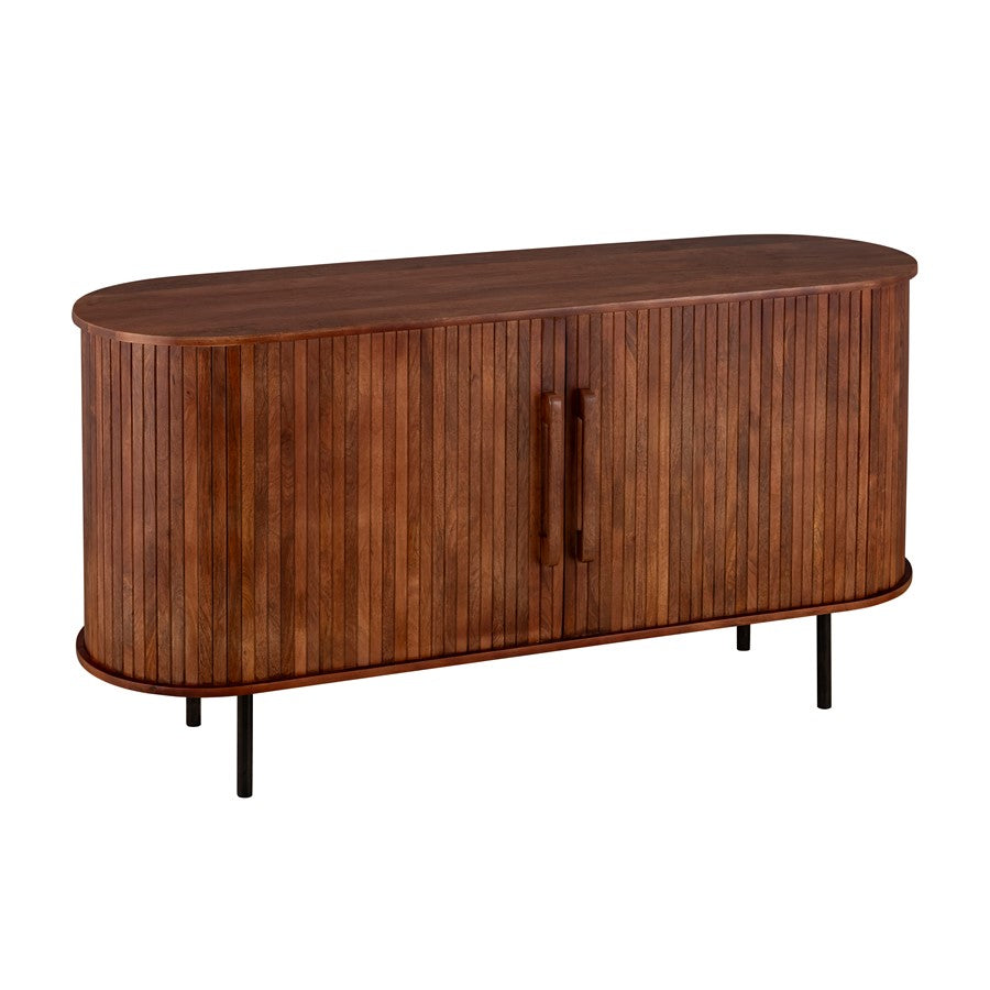 Canarm Elmhurst 60in Console Table | Natural Mango Wood & Black Iron | Entryway & Living Room Storage | 60 x 18 x 32 in | Model TISB-190
