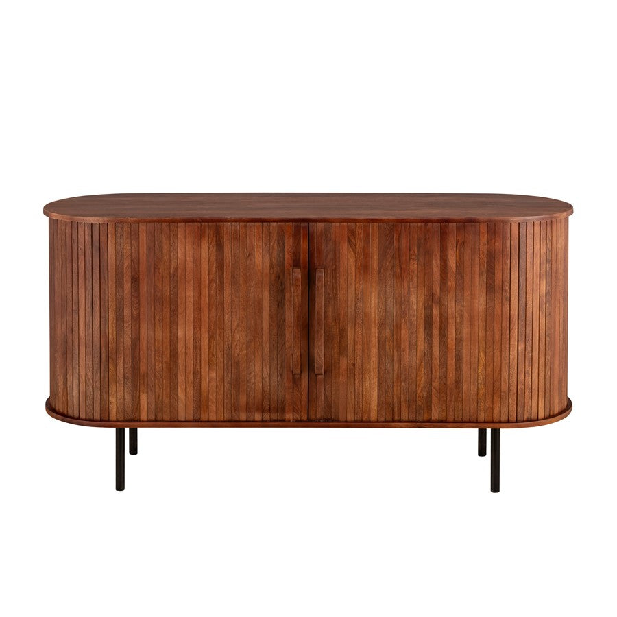Canarm Elmhurst 60in Console Table | Natural Mango Wood & Black Iron | Entryway & Living Room Storage | 60 x 18 x 32 in | Model TISB-190