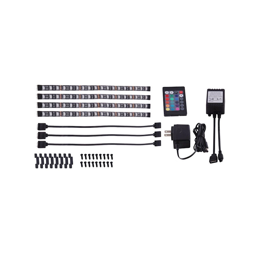Canarm LED Undercabinet RGB Tape 12in | Black Flexible Light Strip | Kitchen & Workspace Accent | 12 x 44263 in | Model TP50S30RGB-BK