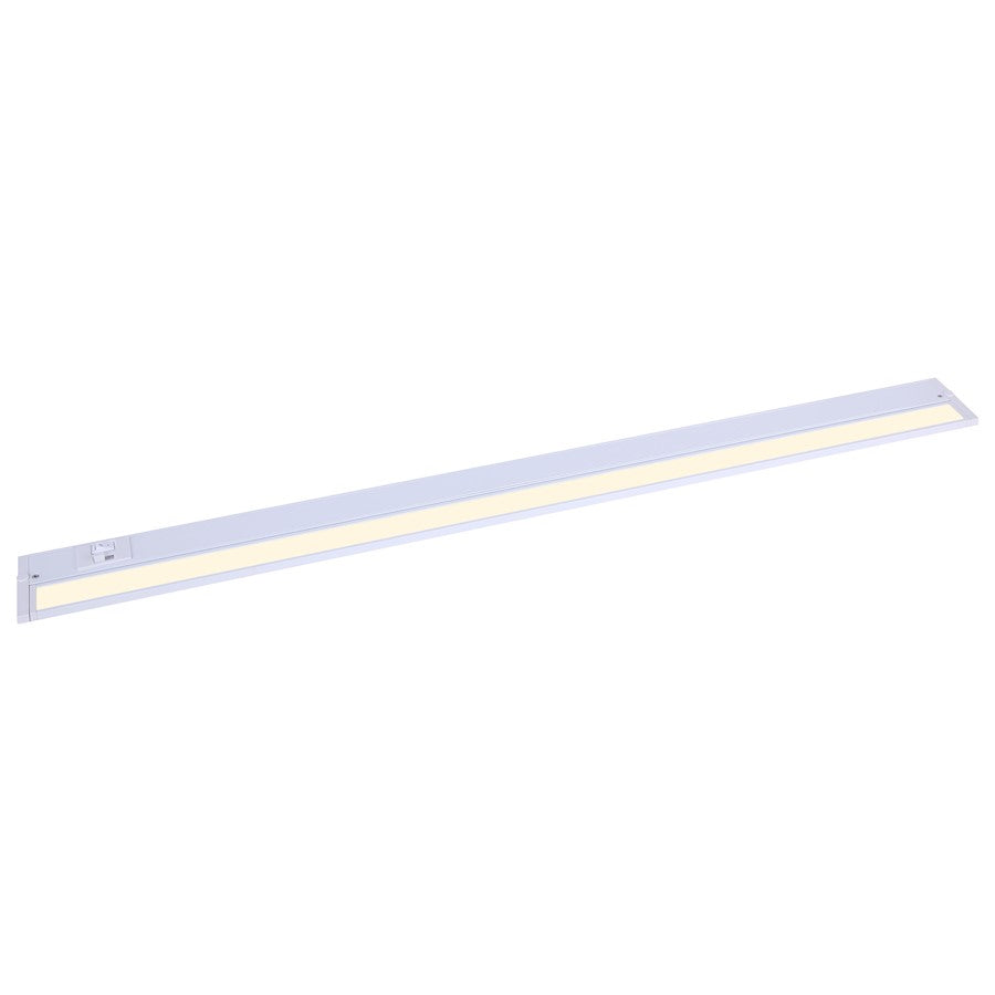 Canarm 30in 1-Light Undercabinet Light | Matte White LED | Kitchen & Workbench Task Lighting | 30 x 3 x 2.75 in | Model UCL-54-30WH