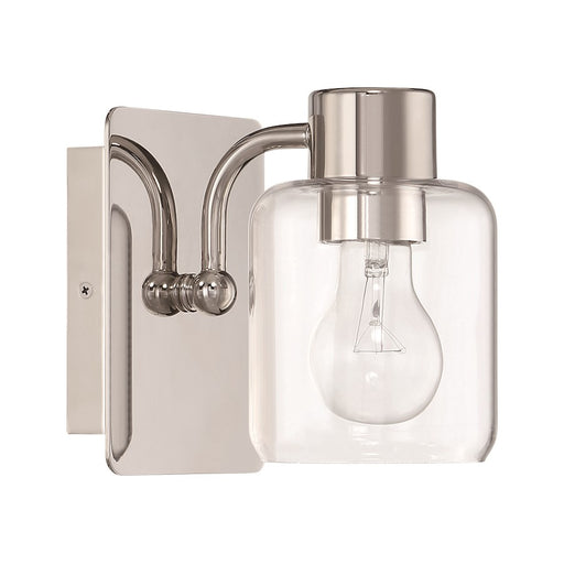 Craftmade Rori 1 Light Wall Sconce, Polished Nickel/Clear - 17705PLN1