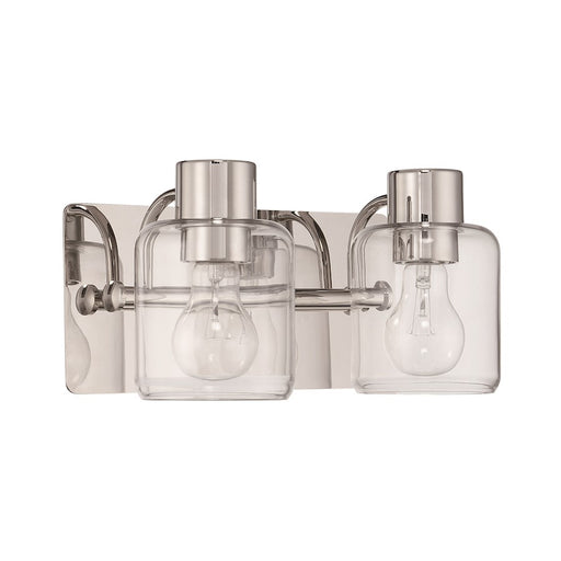 Craftmade Rori 2 Light Vanity, Polished Nickel/Clear - 17712PLN2