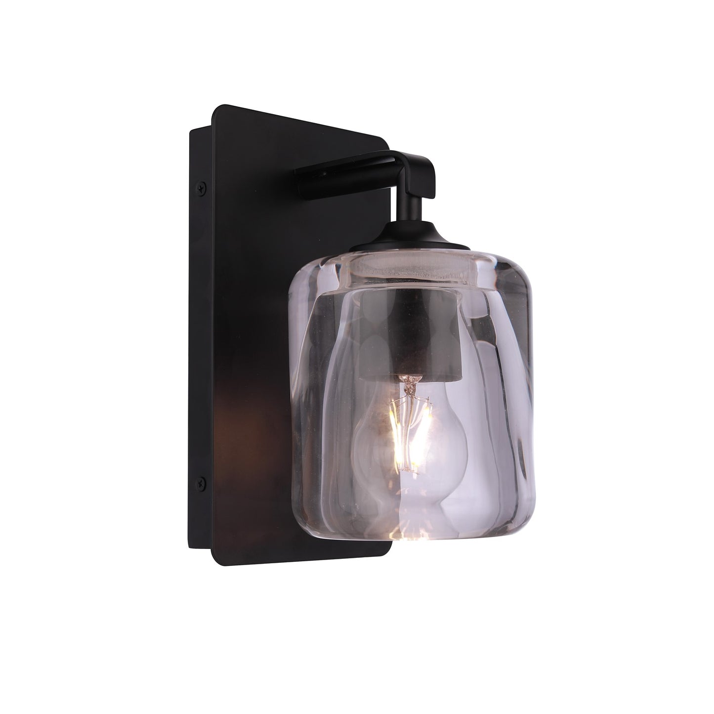 Craftmade Andie 1 Light Wall Sconce, Flat Black/Clear