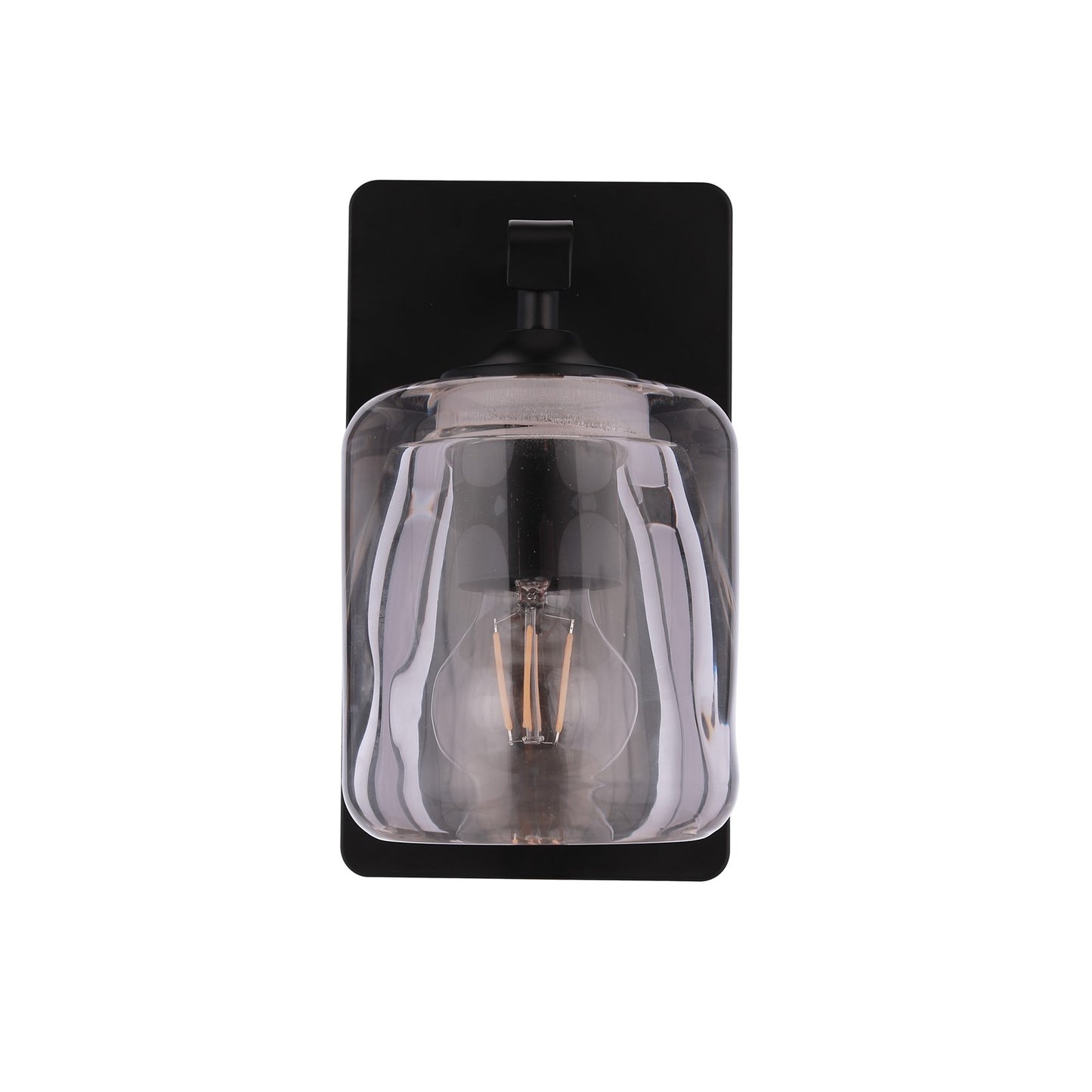 Craftmade Andie 1 Light Wall Sconce, Flat Black/Clear