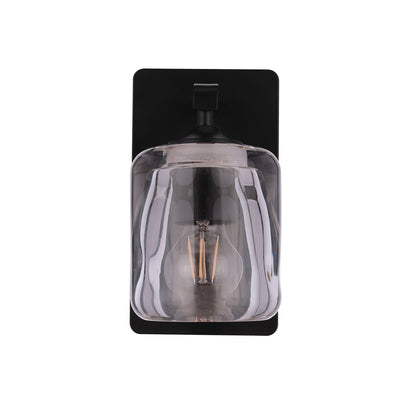 Craftmade Andie 1 Light Wall Sconce, Flat Black/Clear