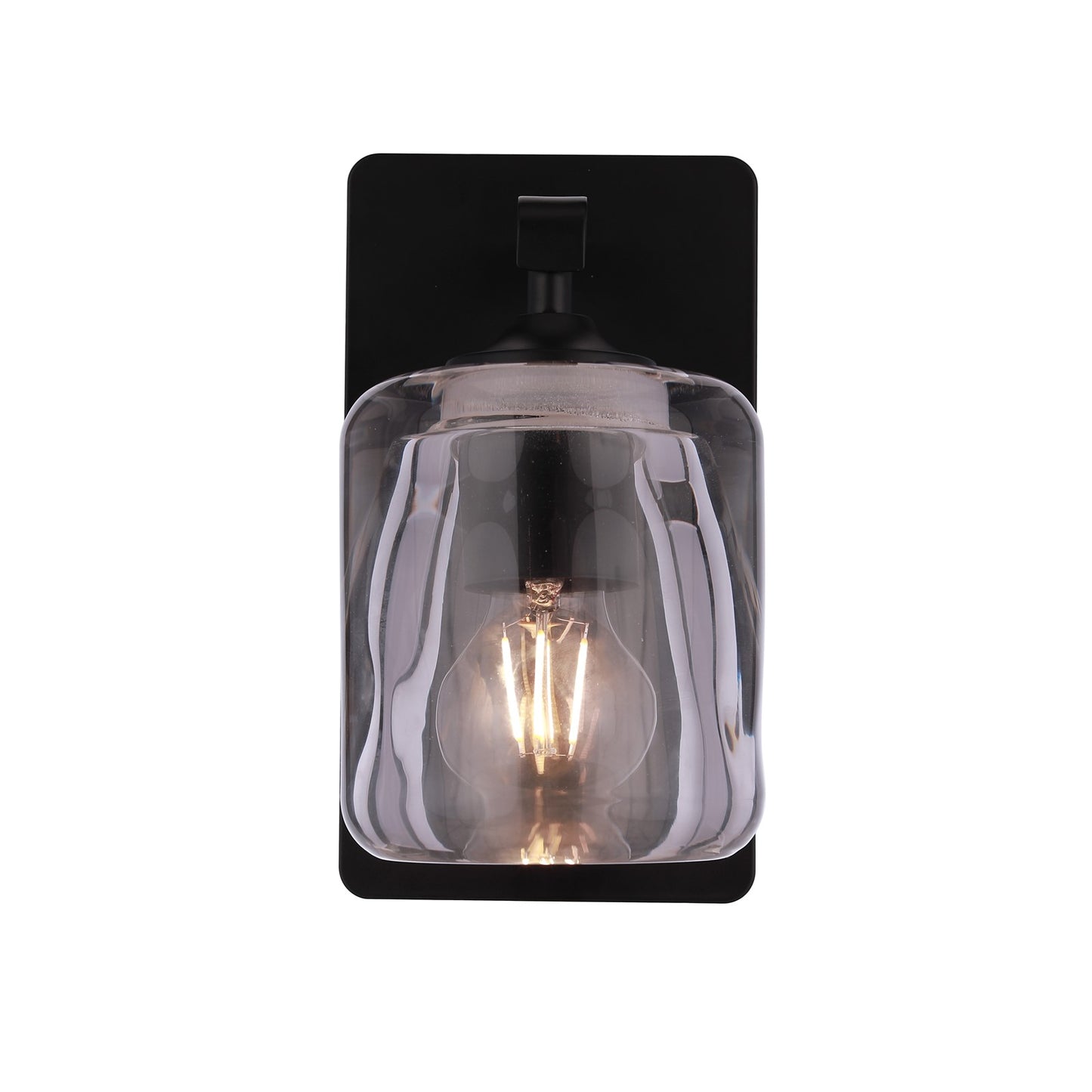 Craftmade Andie 1 Light Wall Sconce, Flat Black/Clear