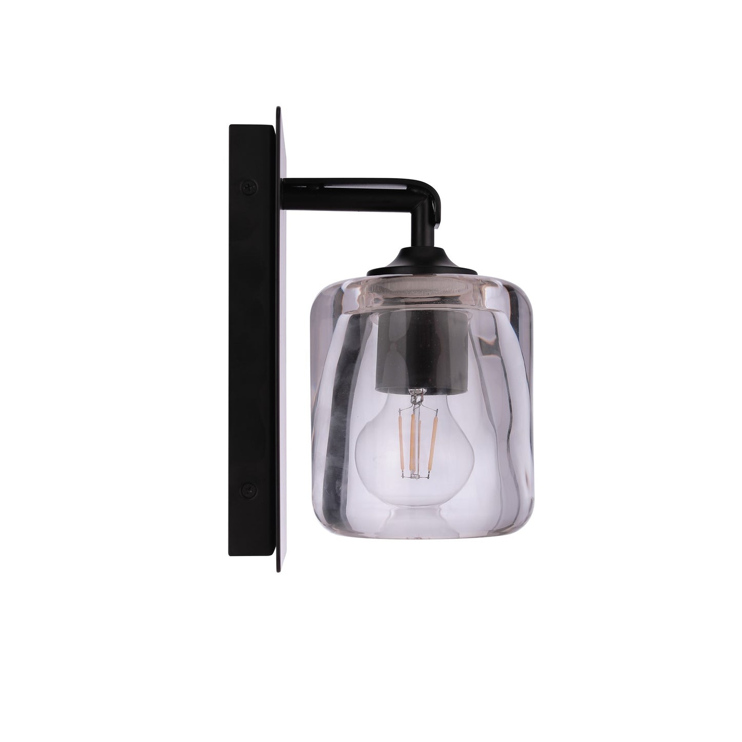 Craftmade Andie 1 Light Wall Sconce, Flat Black/Clear